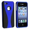 Blue 3-Piece Snap On Hard Case Cover For AT&T Verizon Sprint Apple iPhone 4 4S