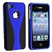 Blue 3-Piece Snap On Hard Case Cover For AT&T Verizon Sprint Apple iPhone 4 4S