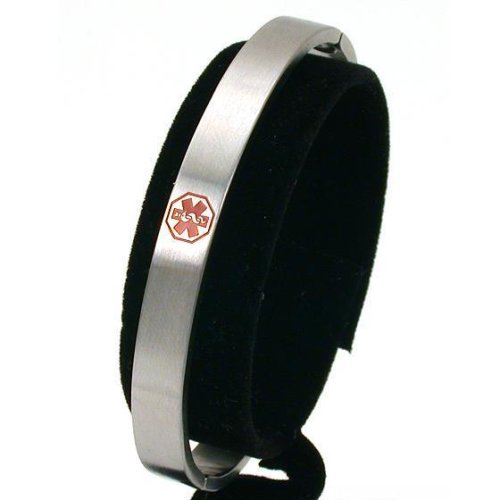 Medical ID Info Bangle Bracelet Medic Emergency 6.5