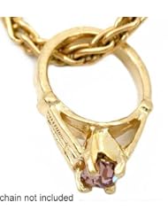 14K Gold June Birthstone Baby Ring Charm Chain Jewelry