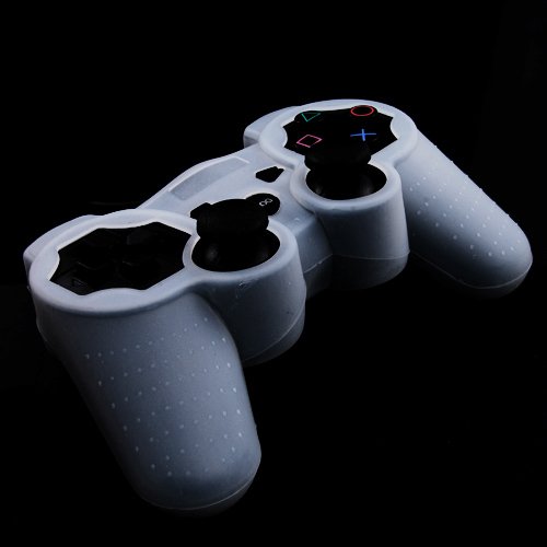White Silicone Protective Skin Case for PS3 Controller 
