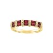 14K Yellow Gold 1/5 ct. Diamond with 1 1/5 ct. Ruby Anniversary Band (Size-7)