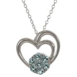 Sterling Silver Tanzanite Heart Shape Pendant Necklace, 18"