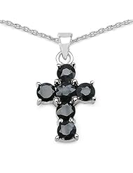 2.1 Carat Genuine Sapphire Cross Shape 925 Sterling Silver Pendant