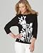 Search : Jones New York Signature Petite Sweater, Three Quarter Sleeve Floral Intarsia