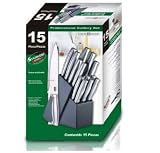Cook N Home 15-Piece Stainless-Steel Cutlery Set with Storage Block