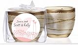 Baby Keepsake: Blooming Hearts Design Personalized Elegant Scented Pottery Votive Can (Set of 24)