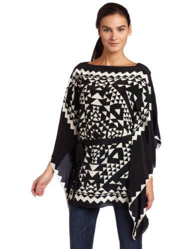 BCBGMAXAZRIA Women's Printed Silk Tunic