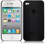 Iphone 4/4s la Cas / Couverture de Peau Nette, à mailles et Douce - noir