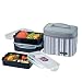 Lock & Lock Rectangular Lunch Box 3-Piece Set with Insulated Gray Stripe Bag