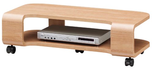 SHIRAI ティレスタ (カーブ) 32V薄型テレビ対応TＶ台(ロータイプ) ナチュラル TLS-32VLNA 