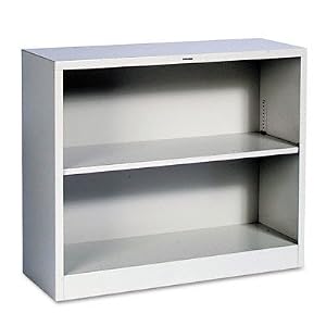 HON Metal Bookcase, 2 Shelves, 34-1 2 W by 12-5 8 D by 29 H, Light Gray