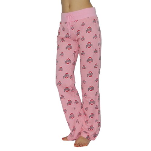 Womens NCAA Ohio State Buckeyes Cotton Thermal Sleepwear / Pajama Pants - Pink (Size: L)