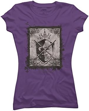 Heraldic Shield Crown and Swords Heraldry Women's Large Purple Graphic T Shirt