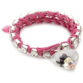 Harajuku Lovers Lucite Girls Pink Crystal Wrap Love Bracelet