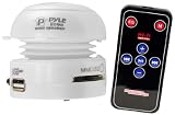 Pyle Home PMSU1W Bass Expanding Mini Speaker with Built-In USB and SD Card Reader (White)