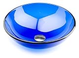 Inello Cool Blue Tempered Glass Vessel