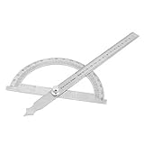 uxcell　分度器定規　グラジュエータールーラー　0‐15cm、0‐180度スケール　1個