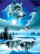 RUNNING WOLVES Queen Korean Mink Blanket