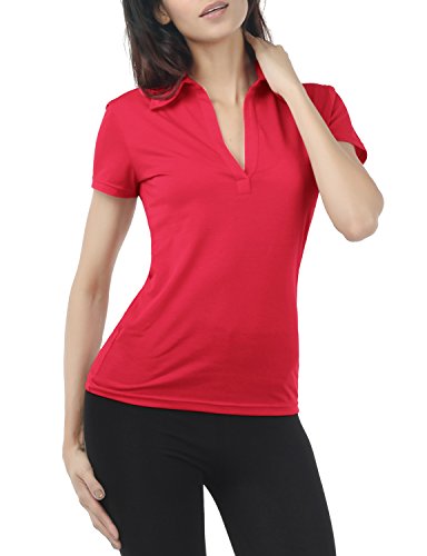 Thanth Womens Short Sleeve Polo Blouse Top