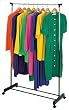 ROLLING adjustable GARMENT rack CLOTHES hanging (adjusts from 32" to 60" in height)