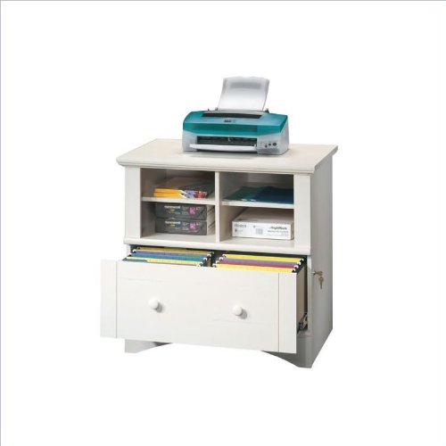 Sauder Harbor View 1 Drawer Lateral Wood File Cabinet in Antique White