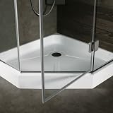 36 x 36 Frameless Neo-Angle Shower Enclosure with Base Finish: Brushed Nickel, Glass Type / Door Configuration: Frosted / Left Hinged Door, Size: 38 x 38