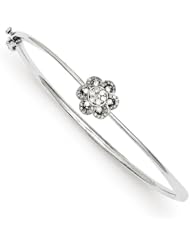 Genuine .925 Sterling Silver & Diamond Bangle 9.2 Grams . 100% Satisfaction Guaranteed.