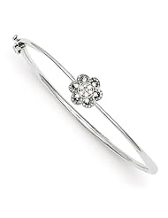 Sterling Silver & Diamond Bangle, Best Quality Free Gift Box Satisfaction Guaranteed