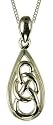 Silver Ladies Celtic Knot Drop Pendant 18" Curb Chain