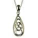 Silver Ladies Celtic Knot Drop Pendant 18" Curb Chain