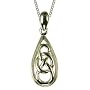 Silver Ladies Celtic Knot Drop Pendant 18" Curb Chain