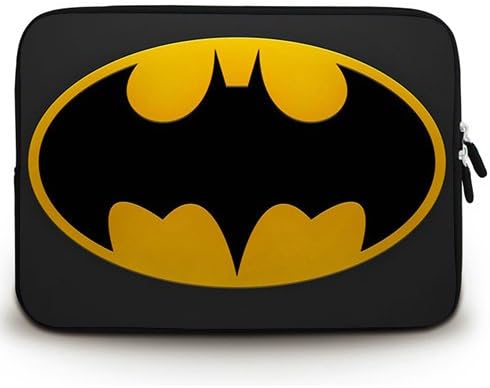 HUADO New Style hero sign bat minimalism batman bat Laptop Sleeve Portable Laptop Carrying Bag Twin Sides Patterns Waterproof Canvas Fabric Case for 12 12.5 Inch Laptop