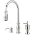 Tools & Hardware : Price Pfister Hanover Single Handle Kitchen Faucet with Pull Down Spray and Soap Dispenser, Stainless Steel #5265TMS