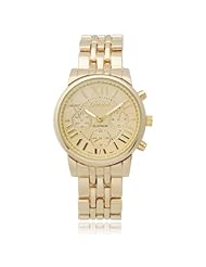 Brinley Co. Womens Roman Numeral Metal Link Watch