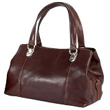 8235 14 Brown Tony Perotti Vegetale Medium Zip Round Grab Bag