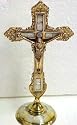 Mother Of Pearl And Brass Alter Crucifix Catholic Cross