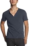 Converse by John Varvatos Men's Short Sleeve Eyelet Henley, Ink, Large