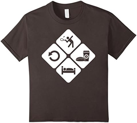 Kids Badminton Eat Sleep Repeat Shirt - Badminton Gift Ideas 10 Asphalt