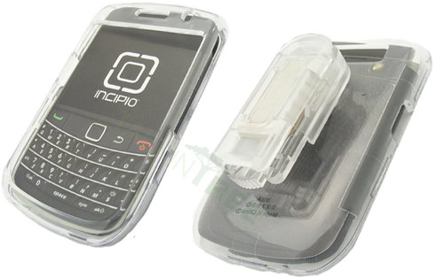 Fashionable Perfect Fit Crystal Clear Transparent Snap-On Hard Protector Skin Cover Cell Phone Case with Clip for Blackberry Curve 8900 AT&T,T-mobile - Clear