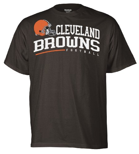 NFL Men's Cleveland Browns Arched Horizon Tee Shirt (Deep Obsidian, Small)