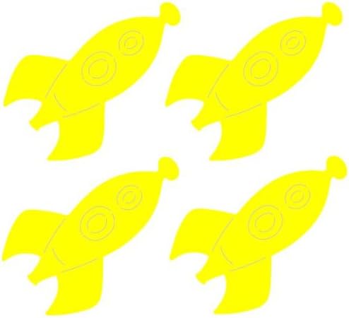 Yellow Rocket Bicycle Reflective Reflector Sticker Decal