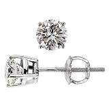 Platinum Round Diamond Stud Earrings (1.5 ct. tw.)