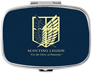 Attack on Titan Custom Silver Stylish, slim design Pill Box Holder，rectangle Medicine Vitamin Organizer Pill case