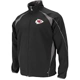 NFL Men's Kansas City Chiefs Determination II Long Sleeve Lightweight Performance Full Zip Jacket (Black/Storm Gray, Small)