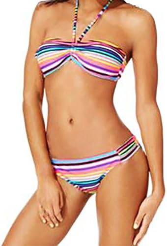 California Waves Women's Bikini Set 2 PC Multicolor Stripes XL