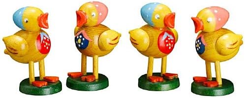 Zeidler Baby Chicken Figurines Wooden Made in Germany