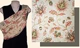 Chic Papoose Pouch Style Baby Sling with Pink/Tan Floral Print w/Sage Reverse PETITE