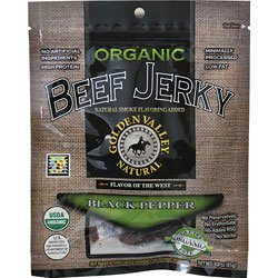 Golden Valley Natural Organic Beef Jerky Black Pepper -- 3 oz