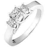 3/4ctw Diamond Three stone Trellis Ring in 14kt White Gold (HI/I1)